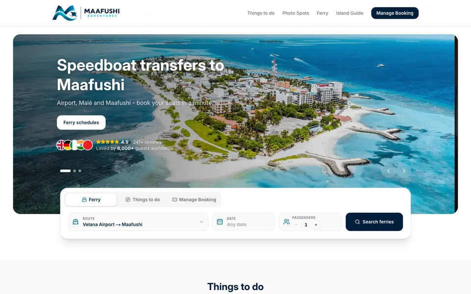 Maafushi Adventures website