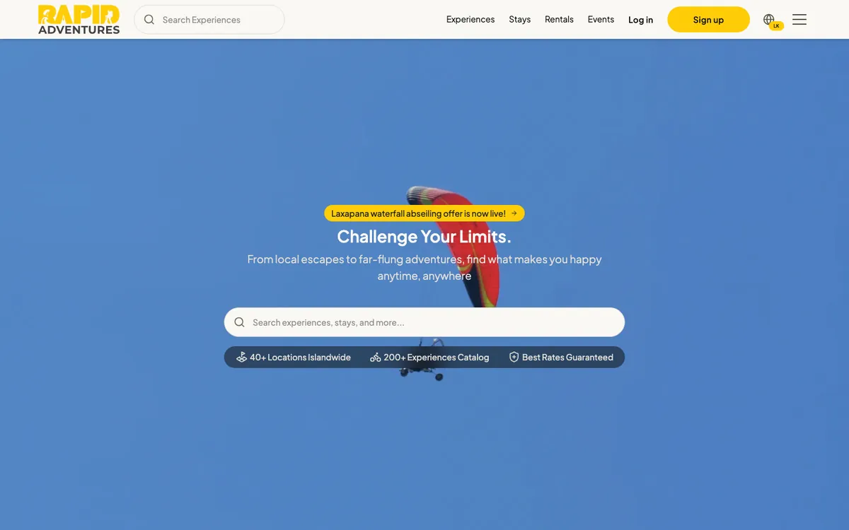 Rapid Adventures website